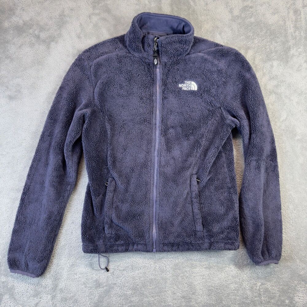 The North Face Jacket Women Small Blue Fleece Full Zip Pockets Mock Neck Outdoor